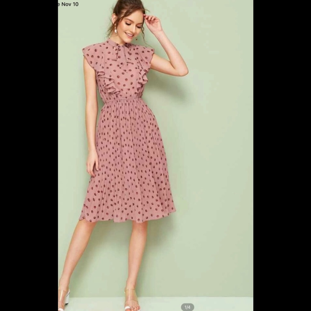 Shein long pleated dress
